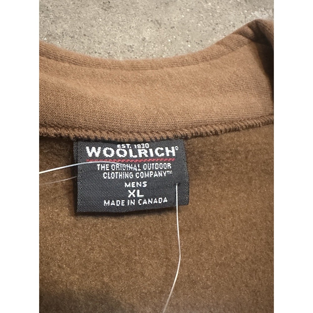 Vtg NWT Woolrich Fleece Lined Pullover  1/4 Zip Brown Men's Size XL - Picture 6 of 8
